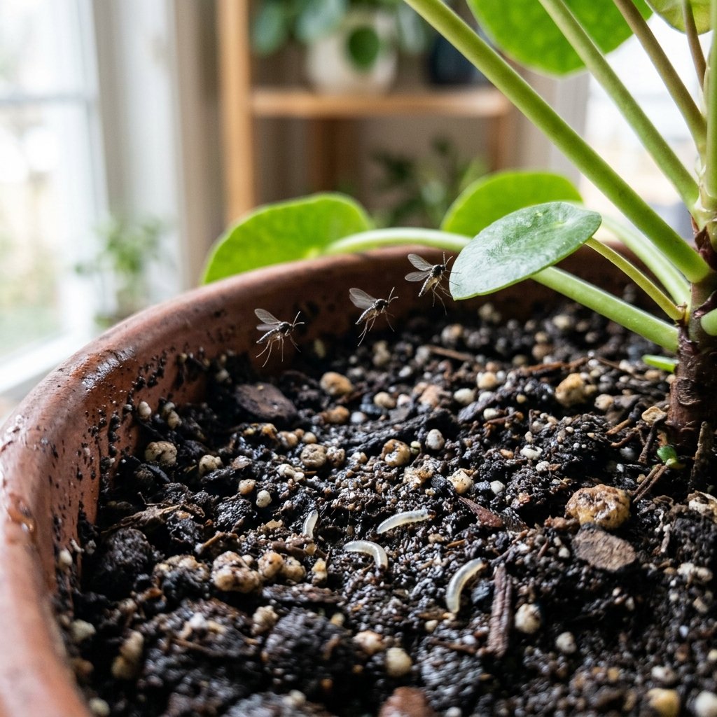 Mosquitos en plantas de interior