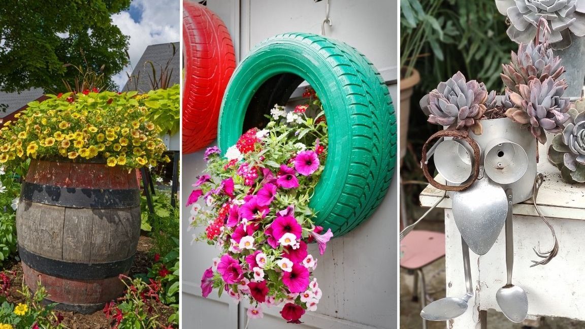 jardines originales con cosas recicladas crea tu espacio unico